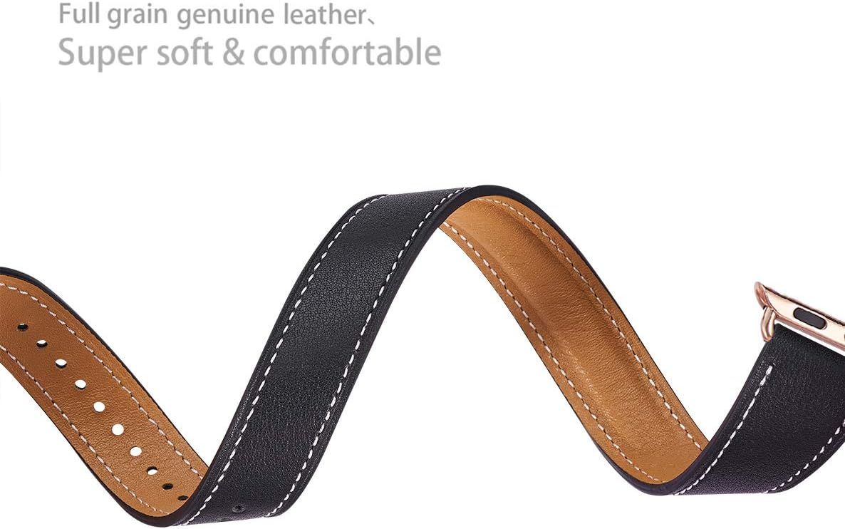 Black Friday Sale 2022 WFEAGL Compatible Watch Band 40mm 38mm, Top Grain Leather Double Tour Band with Gold Adapter (The Same as Series 4 with Gold Stainless Steel Case in Color) for Watch Series 4/3/2/1 (Black Band) Get Cheap Price WFEAGL Compatible Watch Band 40mm 38mm, Top Grain Leather Double Tour Band with Gold Adapter (The Same as Series 4 with Gold Stainless Steel Case in Color) for Watch Series 4/3/2/1 (Black Band)