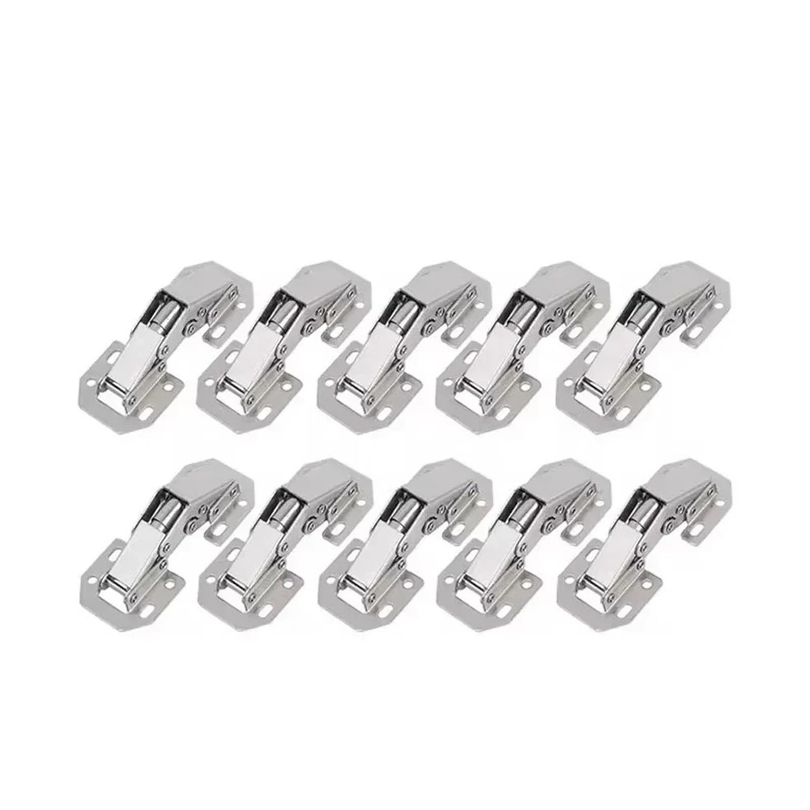 Iklaaqetbxps 10Pcs 90 Degree No-Drill Steel Hydraulic Buffer Hinges For Kitchen Cabinet And Cupboard Doors(10Pcs)