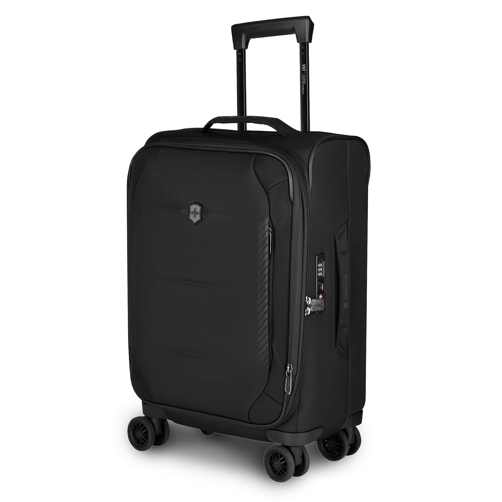 Crosslight, Frequent Flyer Cabin Luggage, Swiss Designed Softside Suitcase for Travel |39 litres, Black, Trolley Bag | Dual Caster Wheels, 1+ 10 Year Warranty | 612418-image-10
