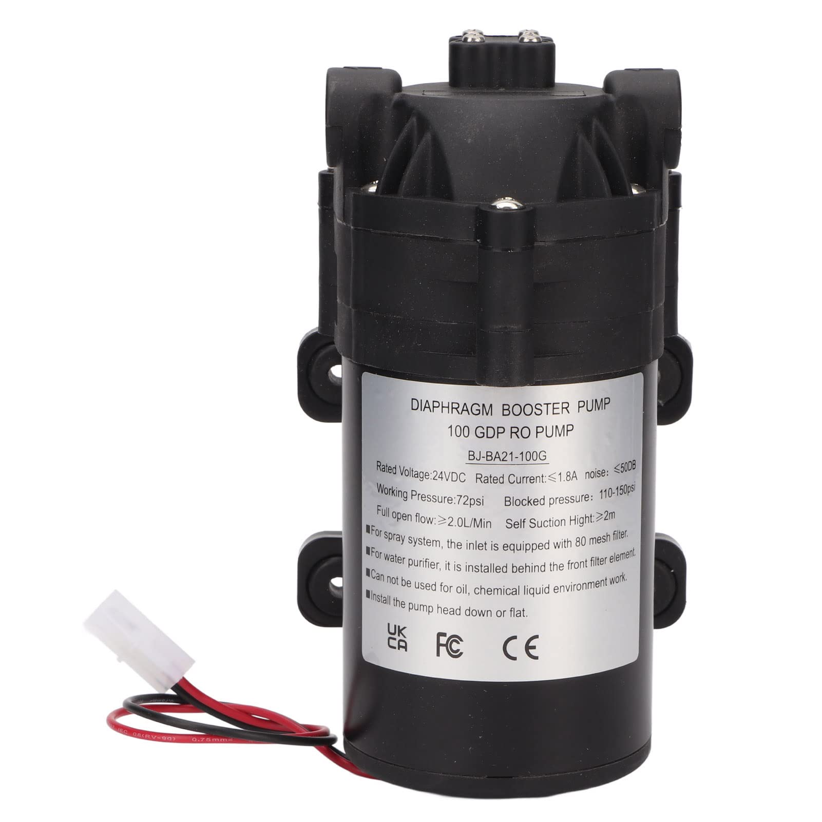 BORDSTRACT Bomba autocebante, presión de diafragma de refuerzo de agua, accesorios de baño de cocina de rosca hembra G3/8 para RV, caravana, uso marino e industrial