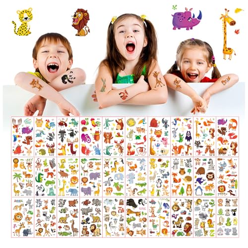 Y&C Tencob 250 Pieces Zoo Animal Temporary Tattoos For Kids,Theme Zoo Birthday Party Decorations Supplies Safari Animal Party For Teens Students Teacher Boys Girls thumb #5
