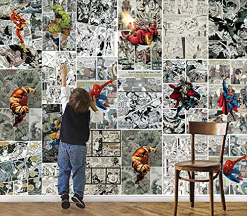 Papel pintado 3D personalizado, diseño de cómics de Marvel en 3D, para...