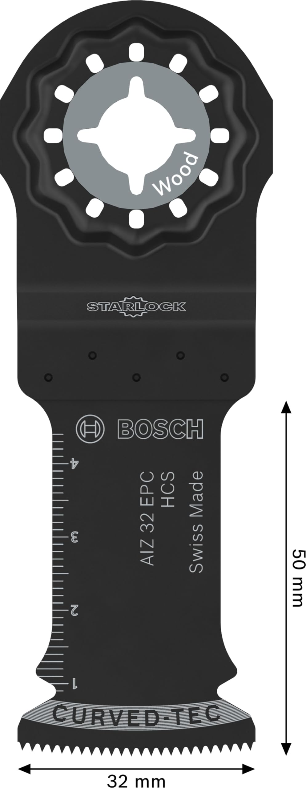 Bosch 1x Brzeszczot do cięcia wgłębnego AIZ 32 EPC (do Miękkie drewno, Szerokość 32 mm, Professional Akcesoria Narzędzie wielofunkcyjne)