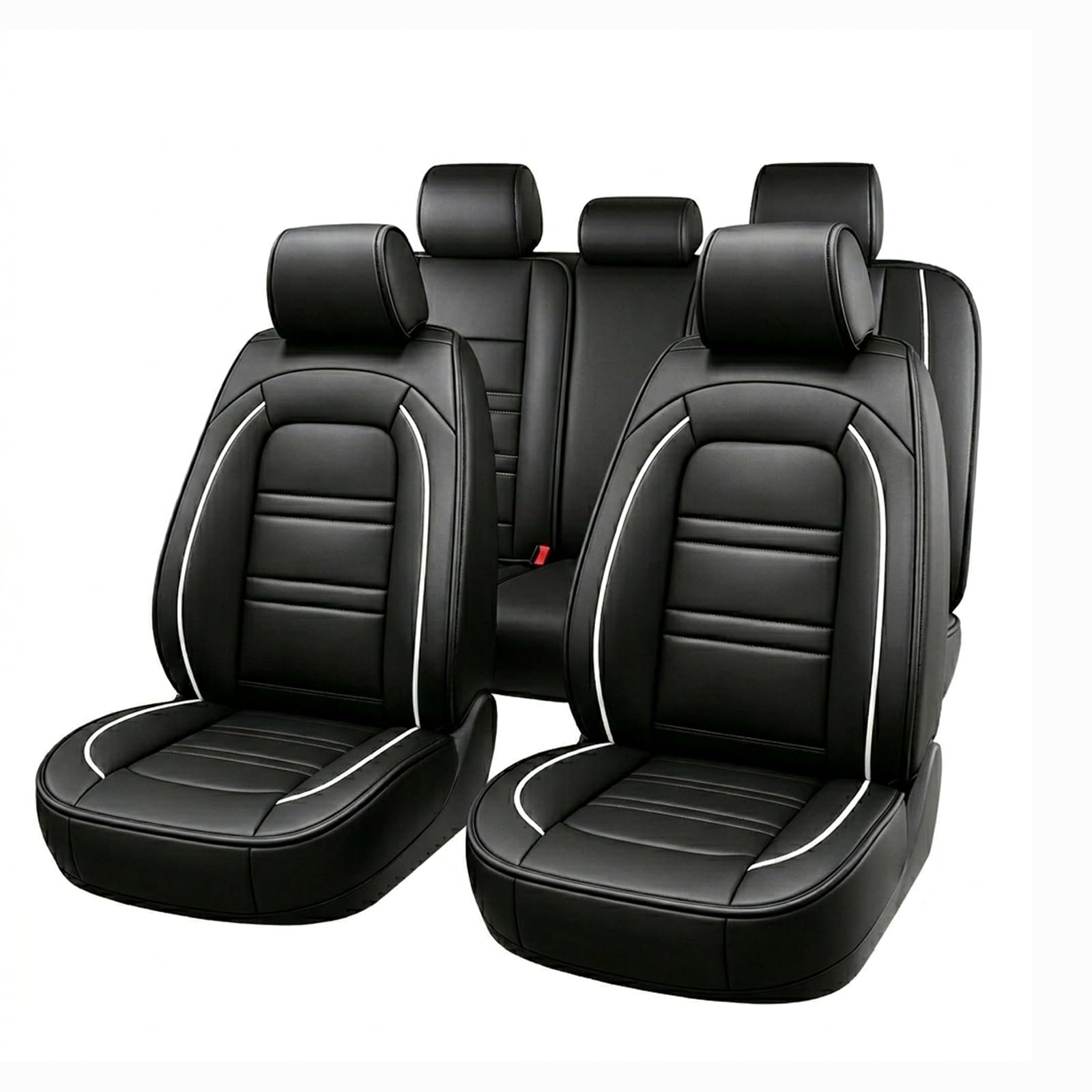 RFUJBPDZA Leather Car Seat Covers Full Set, For Audi Q2 Q3 Q4 Q5 Q7 Q8 Q9 S1 Luxury Faux Leather Interior Protector Breathable Airbag Compatible Automotive,A