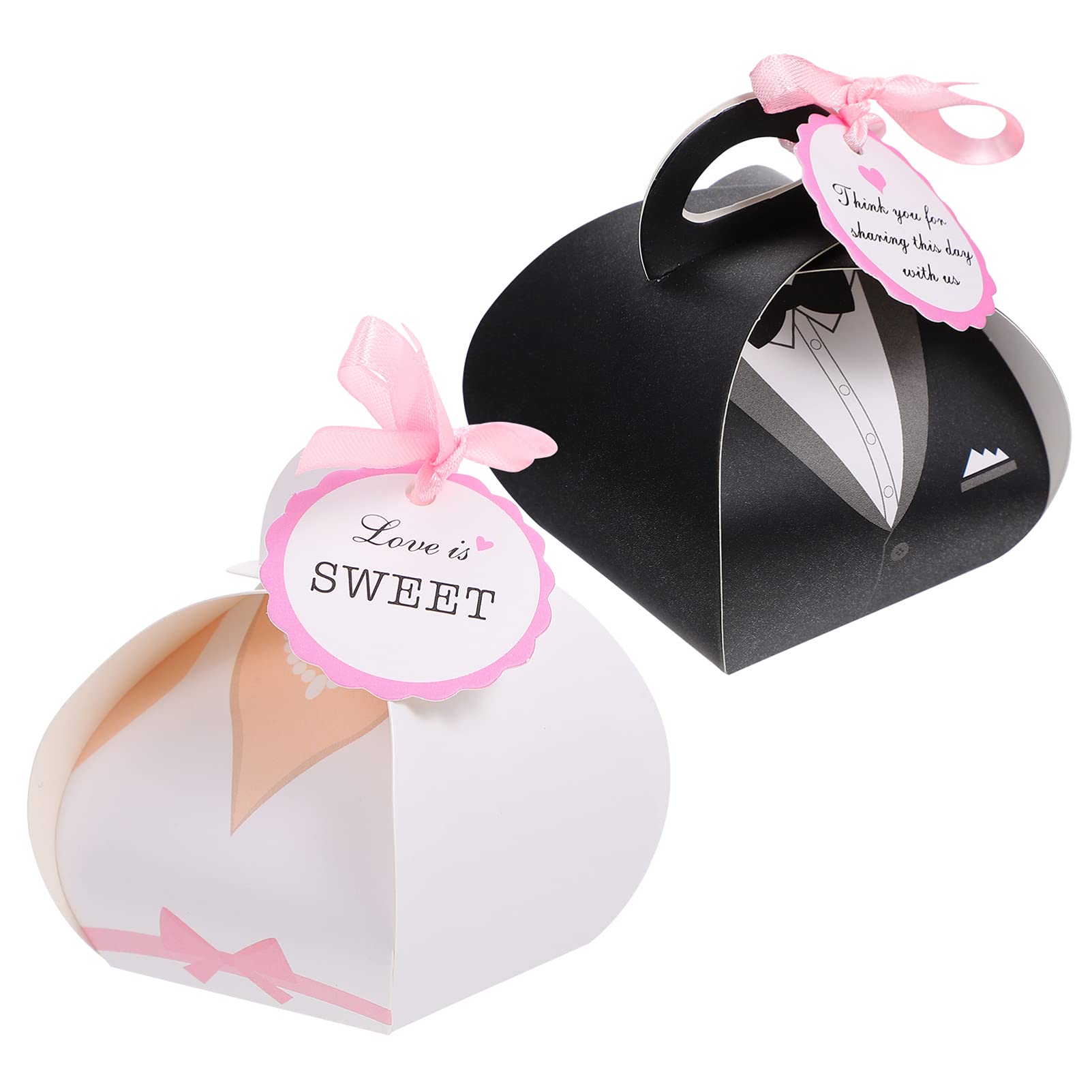 NUOBESTY Scatole Portaconfetti Matrimonio in Carta 6, 5x6, 5x8cm 100 Pezzi