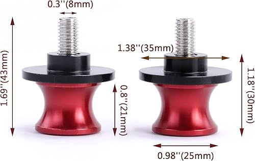 Miniatura 2 de Carretes de brazo oscilante de 0.315in M8 x 1.25 CNC plateado tornillo de soporte para CBR 600 F2 F3 F4 F4i CBR600RR CBR1000RR GSXR600 GSXR750