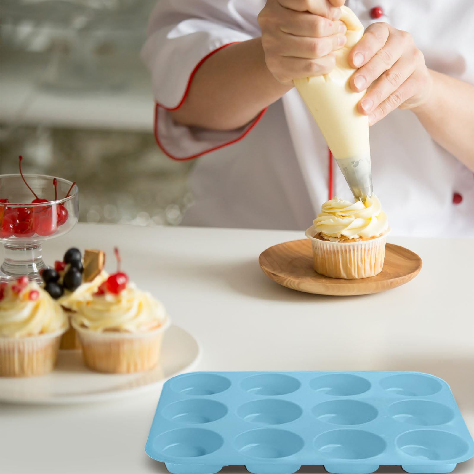 Silikonowa forma do muffinek, nieprzywierająca forma do pieczenia 12
