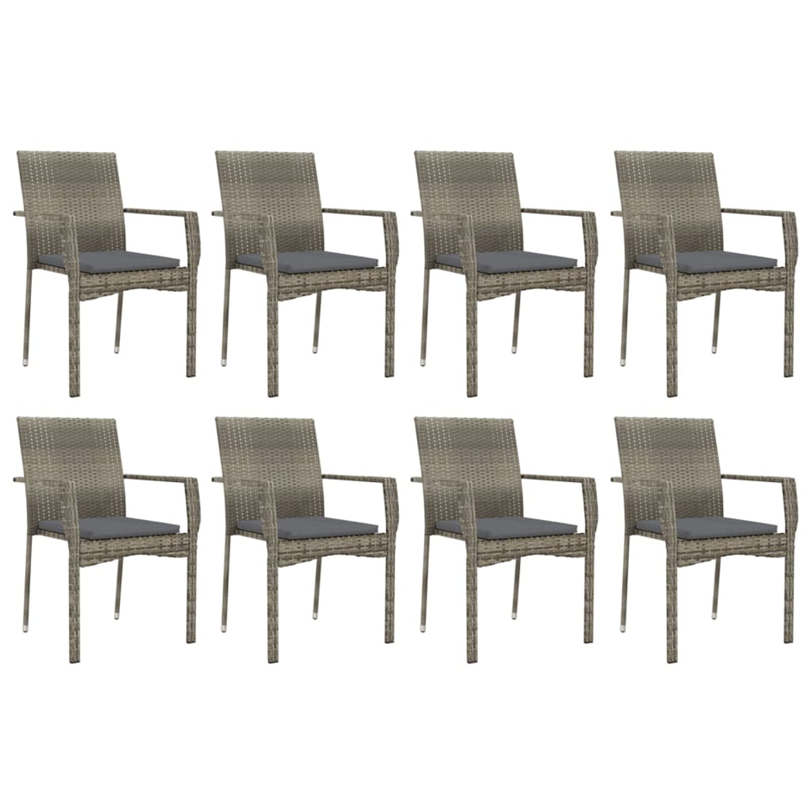 3184986 Set da Pranzo da Giardino 9 pz con Cuscini in Polyrattan Grigio Testata in Legno,Testata Letto Matrimoniale Muebles Dormitorio Spalliera Letto Testiere per Letto Matrimoniale