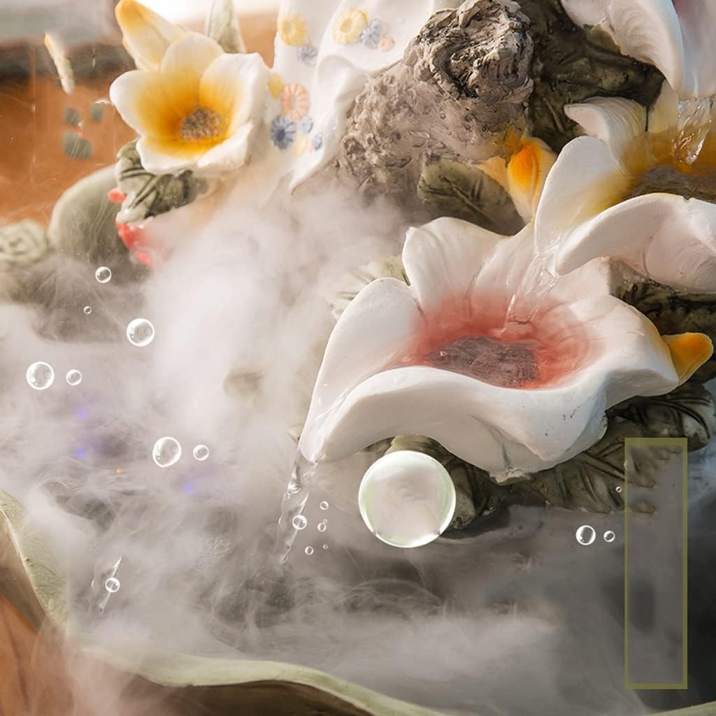 卓上噴水 卓上噴水エンジェルユリの花の噴水オフィスの机の装飾の噴水屋内霧化デスクトップの噴水 デスクトップファウンテン 高品質新品 デスクトップファウンテン