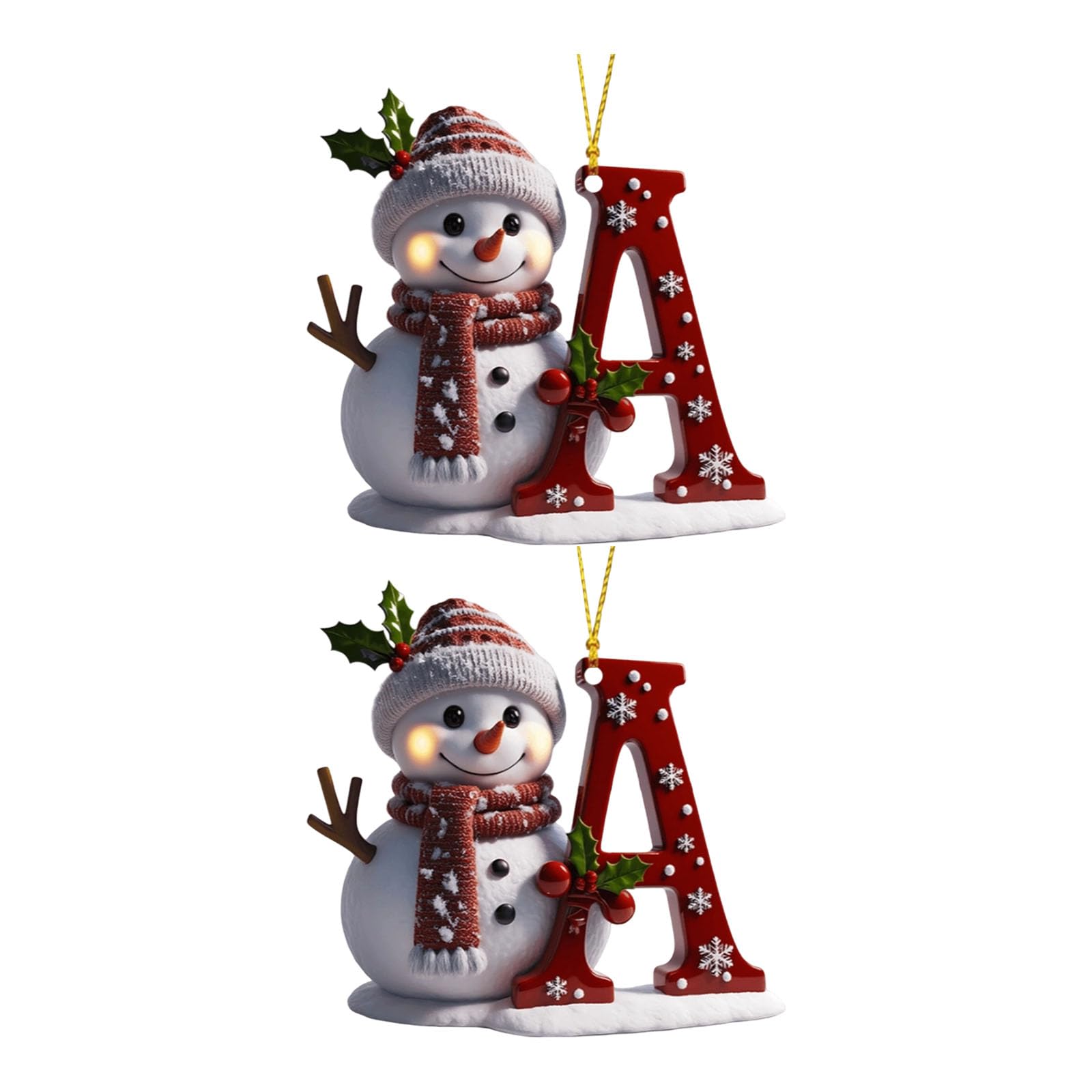 KAQNTUD Shatterproof Christmas Tree Decoration Acrylic Snowman Letter Ornament for Christmas Tree Wreath Door Handle Stairs Shimmering Ornament