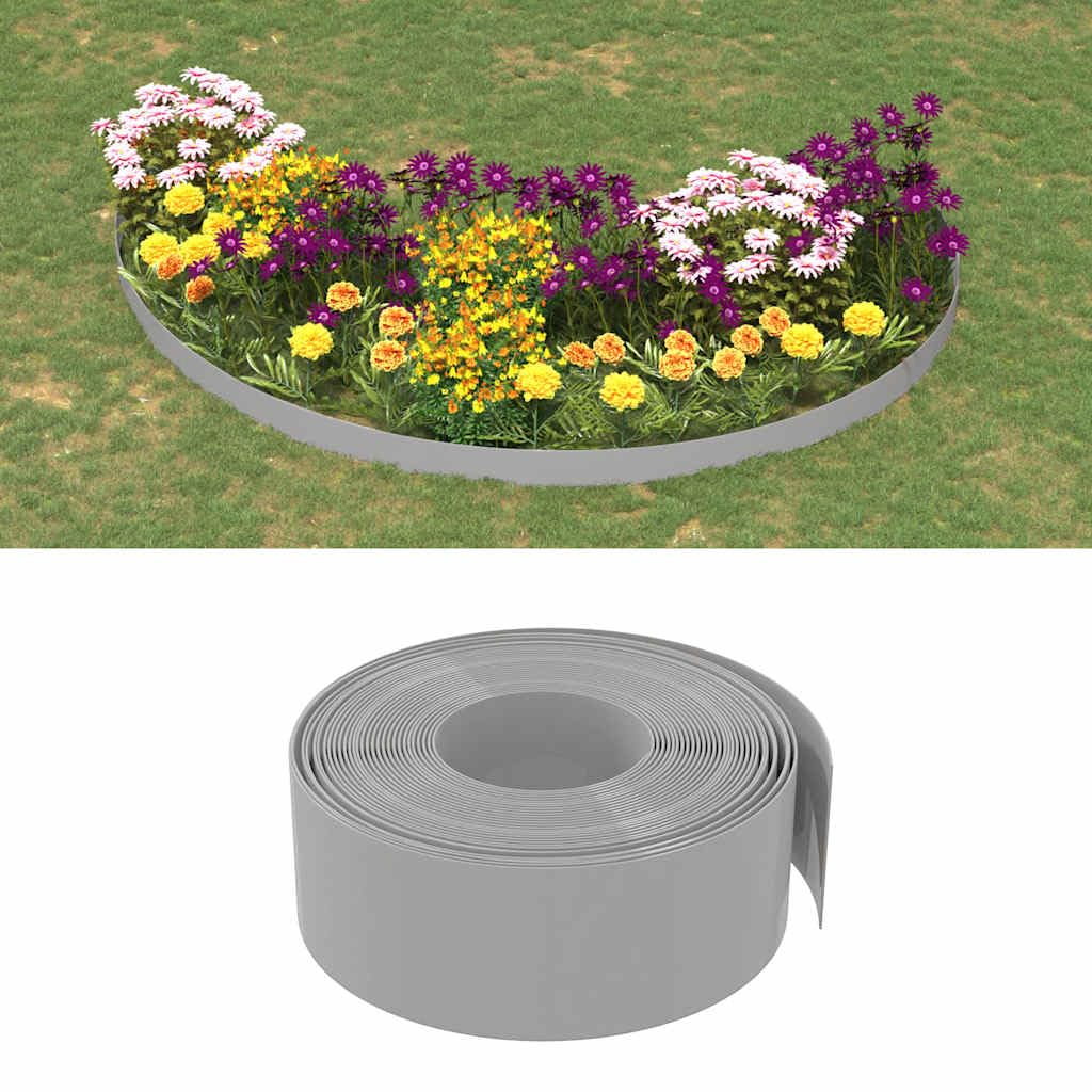 Set di 5 bordi per prato, 10 m x 20 cm, in polietilene, con sistema a incastro, per aiuole da giardino, bordo lungo prato e sentieri
