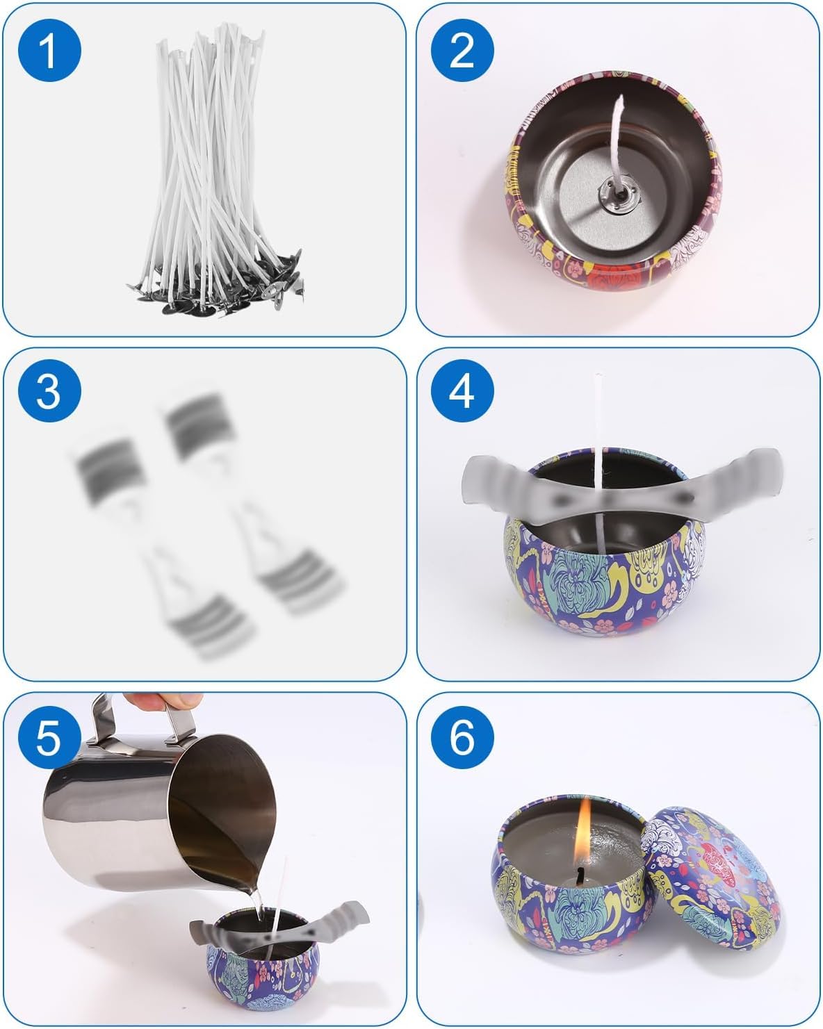Kit Fabrication Bougies DIY - 135 Pièces - Cire D'Abeille Et Parfums