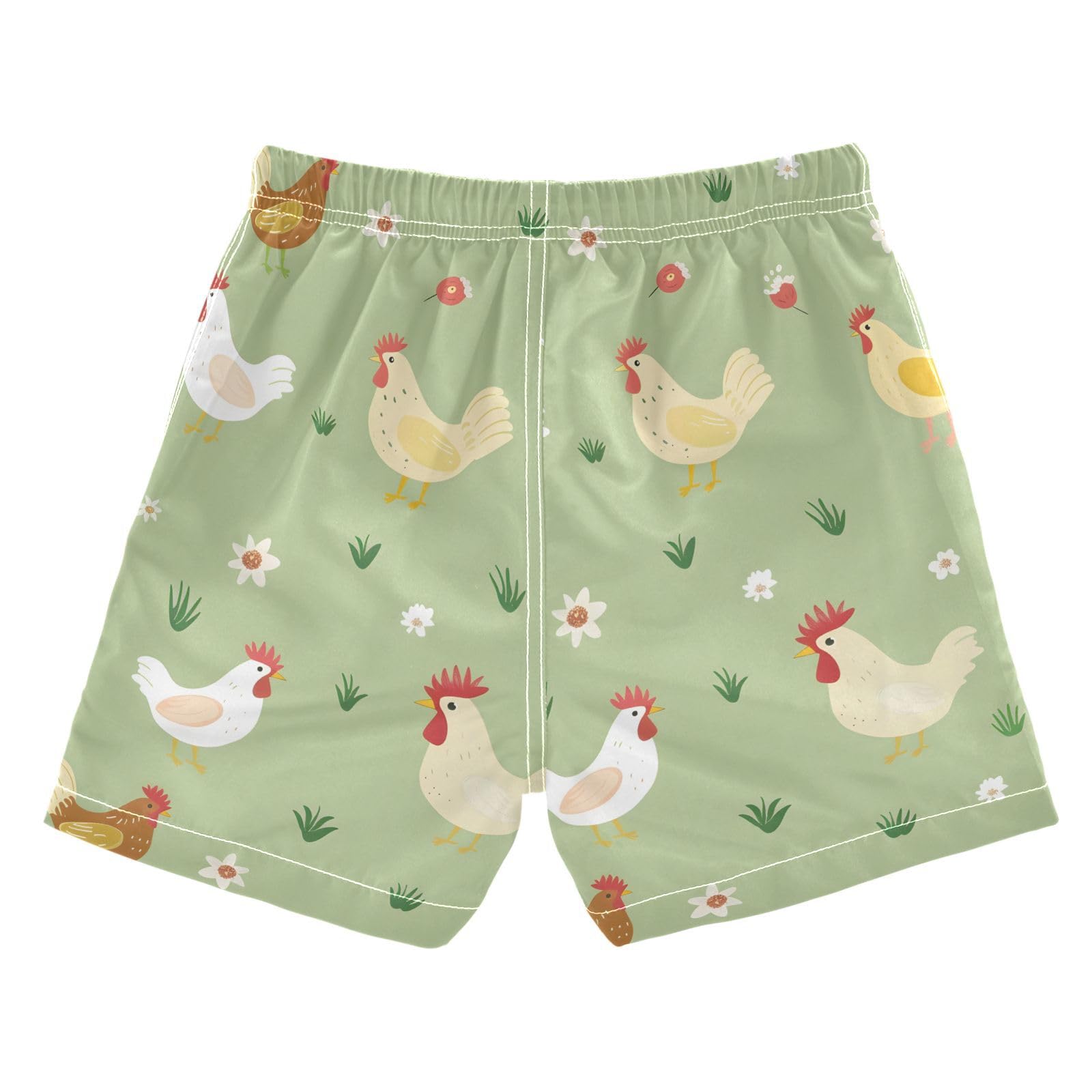 Cute Chicken Family Farm Boys Swim Trunks Toddler Shorts Swimwear Boardshorts Multicoloured
