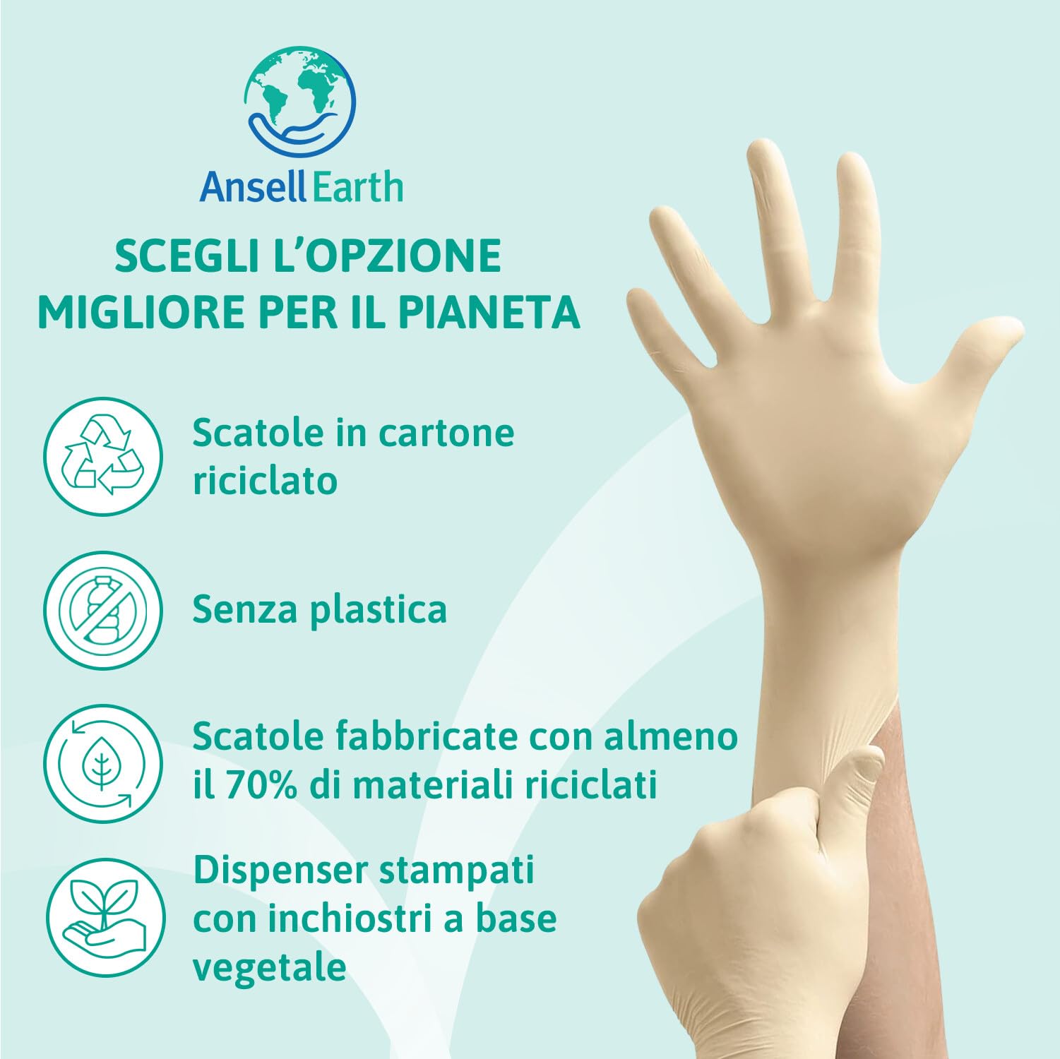 Ansell MicroFlex 63-864 Guanti Monouso in Lattice, Senza Polvere, Protezione Multiuso per Usi Alimentari, Domestici e Professionali, Lattice di Gomma Naturale, Bianco, Taglia M (100 Guanti)
