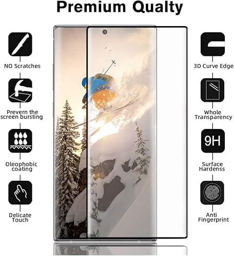 Miniatura 2 de AFSKU Protector de pantalla para Galaxy S22 Ultra, película de vidrio templado Ultra HD, resistente a los arañazos, cobertura completa 3D, dureza
