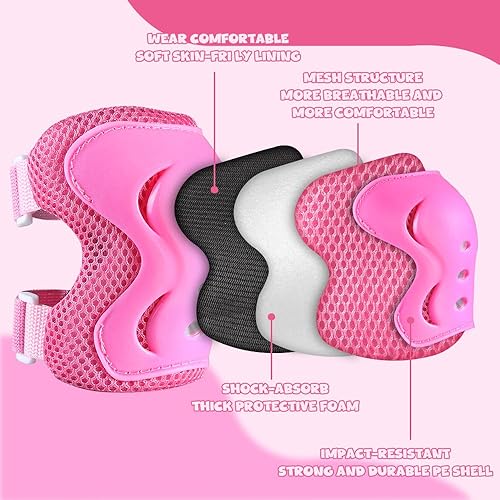 Miniatura 4 de JBM Rodilleras, coderas y muñequeras, equipo de protección para patinaje, ciclismo, patinaje sobre ruedas, patinaje en línea, scooter, equitación,