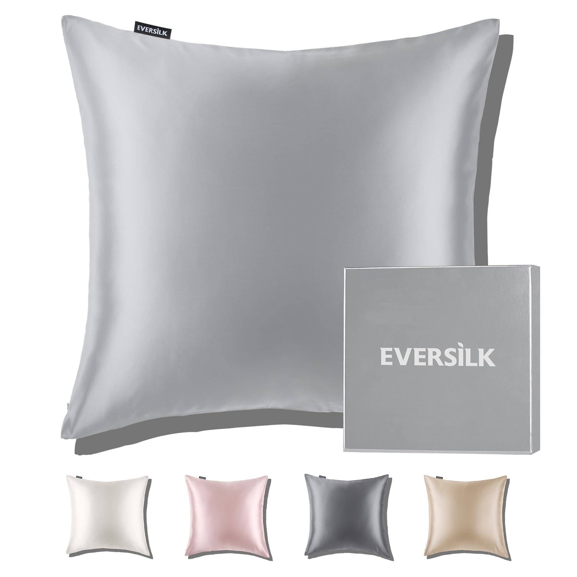 EVERSILK Seidenkissenbezug aus 100% Maulbeerseide für Haare & Haut, 22Momme | OEKO-TEX®-zertifiziert, 6A-Maulbeerseide, doppelseitig, verdeckter Reißverschluss, weich & angenehm für erholsamen Schlaf
