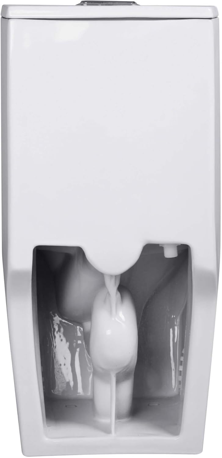 Fine Fixtures Dual-Flush Elongated One-Piece Toilet with High Efficiency Flush… - - 