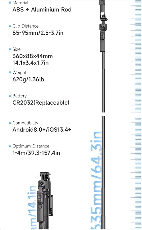 Artificial Intelligence Supported Movable Tripod Stick Gimbal with Smart Tracking Feature