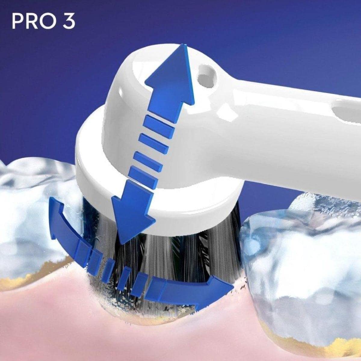Oral-B PRO 3 3000 Pure Clean Elektrische Zahnbürste/Electric Toothbrush, mit 3 Putzmodi und visueller 360° Andruckkontrolle für Zahnpflege, Borsten mit Aktivkohle, Designed by Braun, schwarz