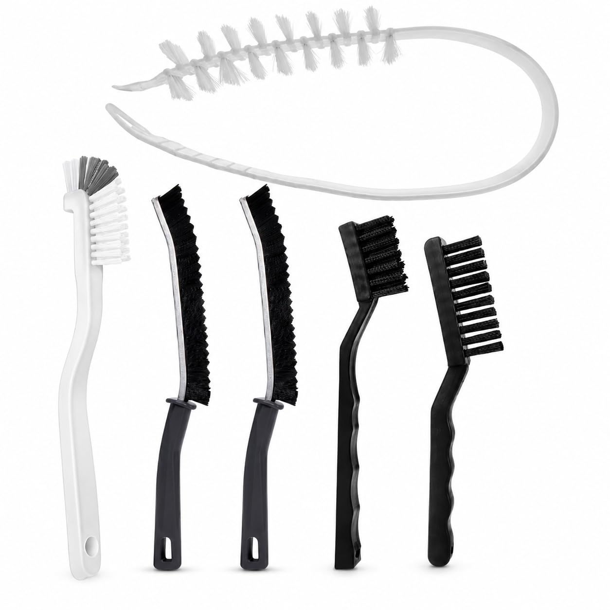 6 Pack Washing Machine Cleaning Brush Set, Flexible Drain Brush & Crevice Brushes, Deep Clean Brushes for Washer Seals, Drawers, Drums and Pipes