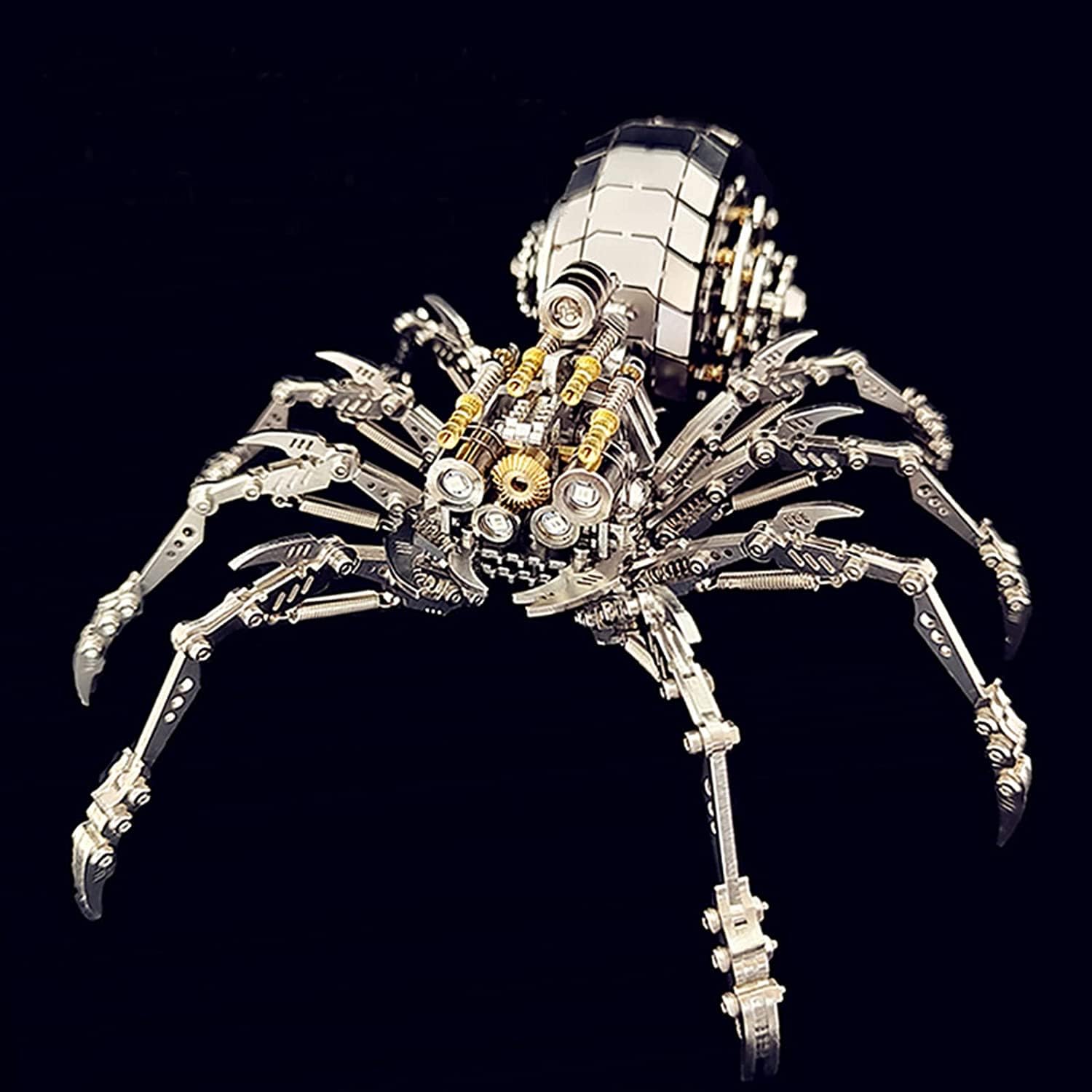 3D Metall Puzzle Spinne Modell Kit mit Licht,DIY 3D Puzzle Metall Erwachsene Spinne mit Werkzeugsatz,3D Modellbausatz Desktop Spielzeug Geschenke