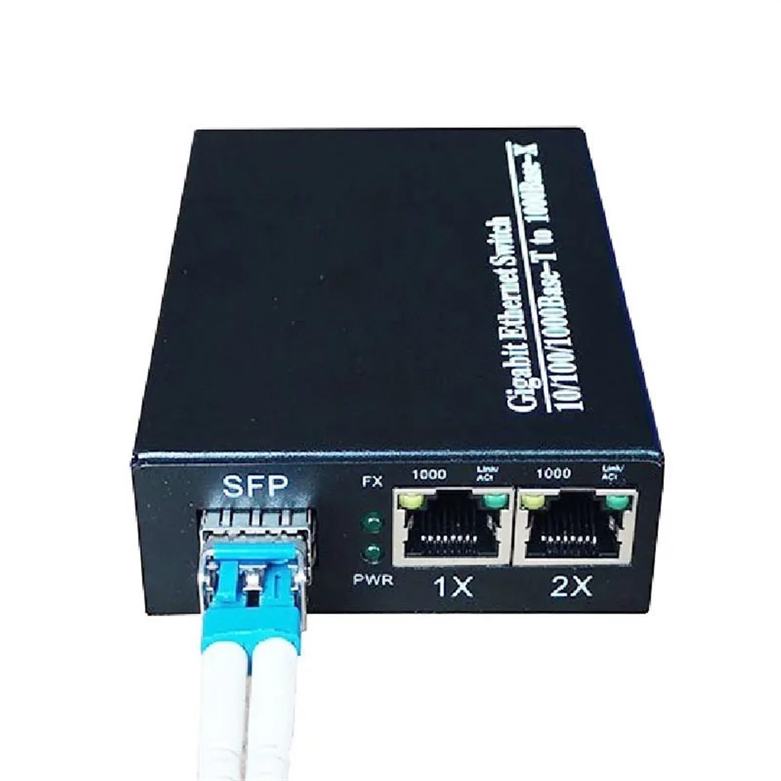 Convertisseur De Média Gigabit, 1 Port SF-p vers 2 Rj45, Fiber Optique Gigabit GPOn/Epon Ethernet, Compatible avec Caméra IP 10/100/1000M (Size : SC 5KM EU Power)