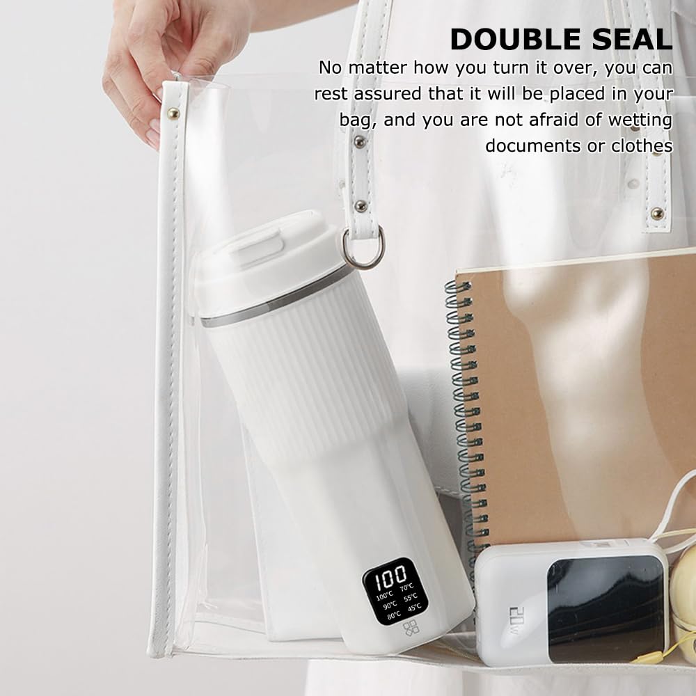 Hervidor de Agua Pequeño, Afenau 500ML Calentador de Agua Portatil con 6 Controles de Temperatura, 2 en 1 Hervidor Agua Portatil, Her-vidor de AGUA Portatil para Viajar, Camping