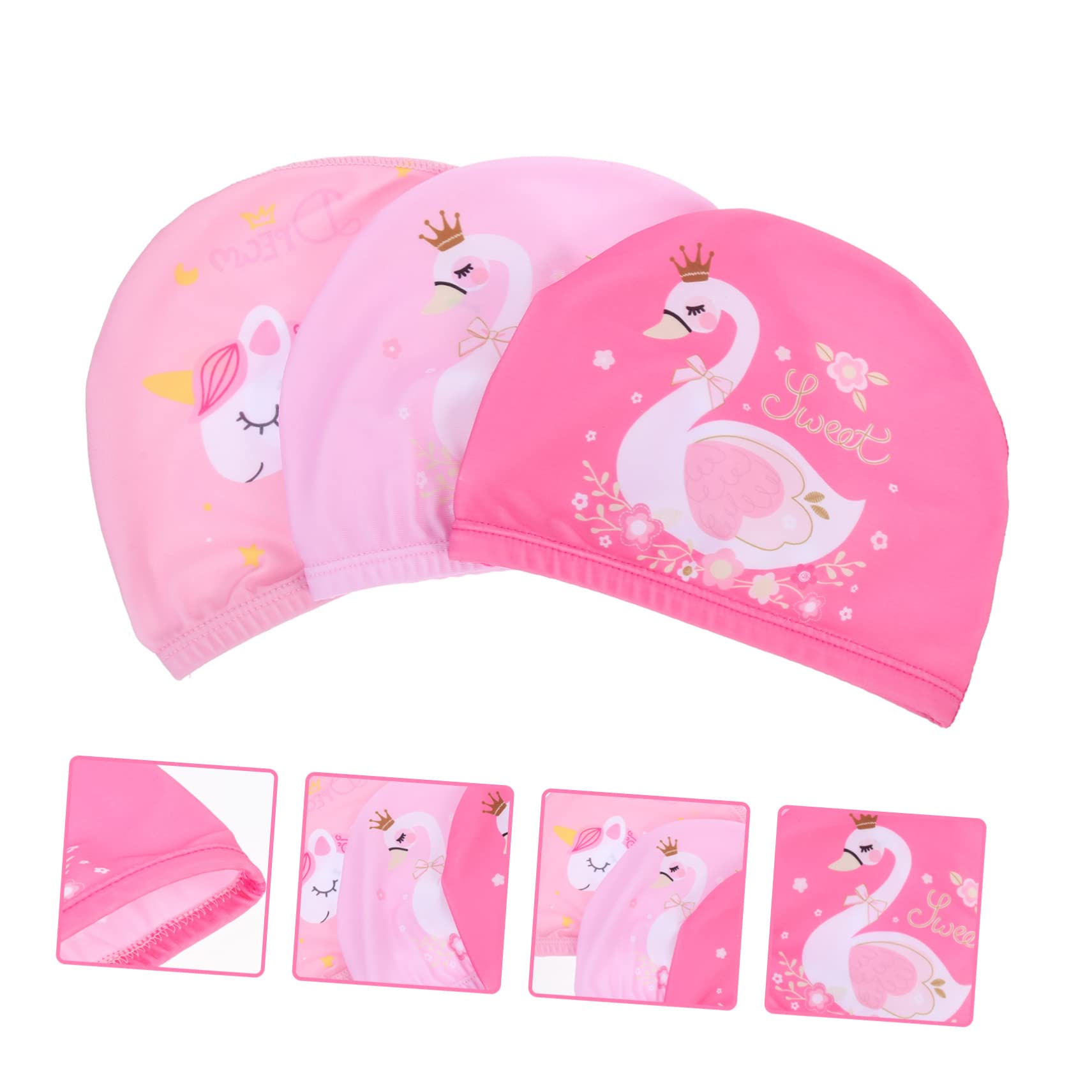 Toddmomy 4 Set Cuffie Per Cartoni Animati Poliestere Leggeri E Adatti Per Piscina E Protezione Per Facili Indossare E Togliere 3 Pezzi * 4