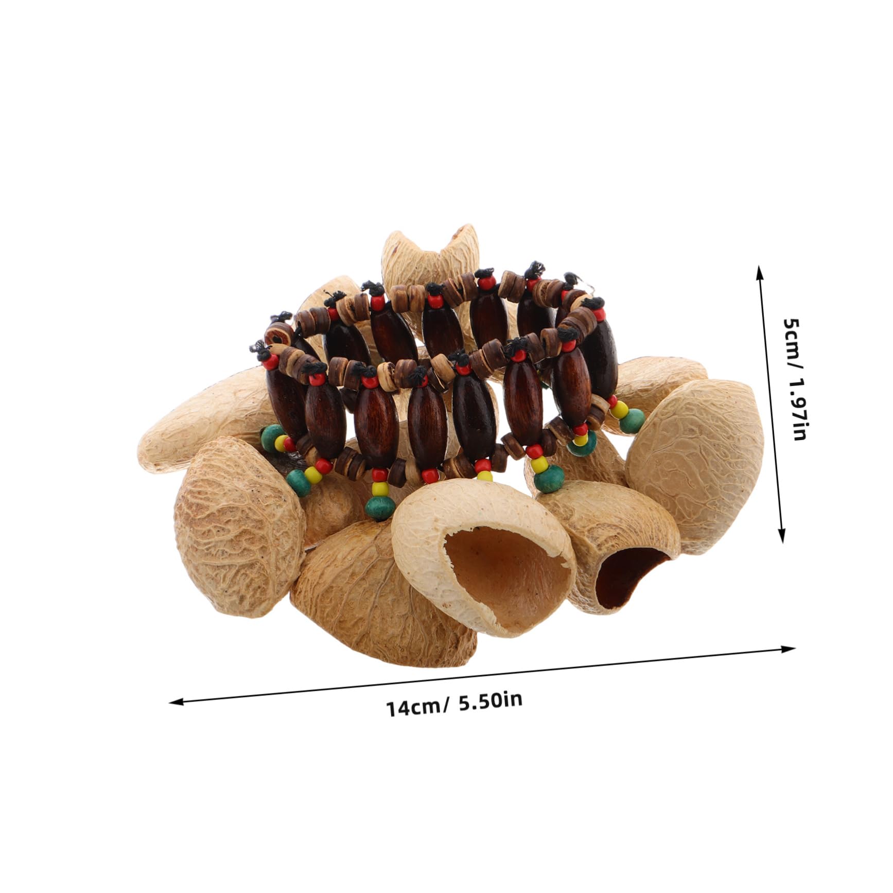 ULDIGI Handmade Nut Shell Handbell Wristband African Nutshell Handbells Craft Wristband Musical Instrument Versatile Percussion Accessory