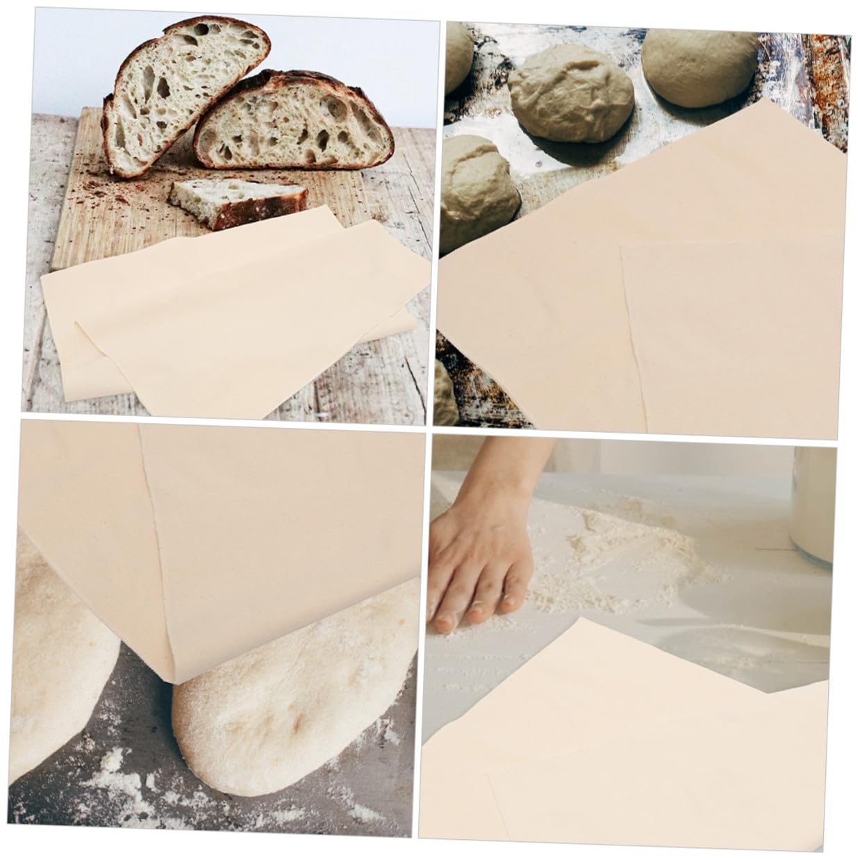 Angoily Dickes Gärtuch aus Baumwolle Canvas Atmungsaktives Brotbacktuch für Selbstgebackenes Brot Faltbar und Strapazierfähig Vielseitig für Bäckerei und Küchengebrauch