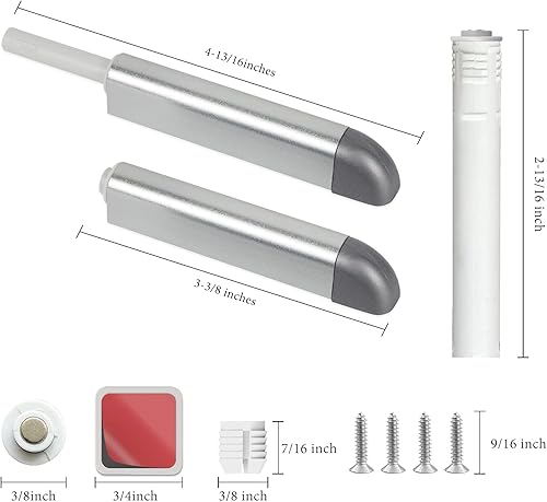 Miniatura 7 de Enconker Paquete de 2 cierres de puerta de empuje para abrir, resistentes carcasas de aleación de aluminio que garantizan una protección duradera