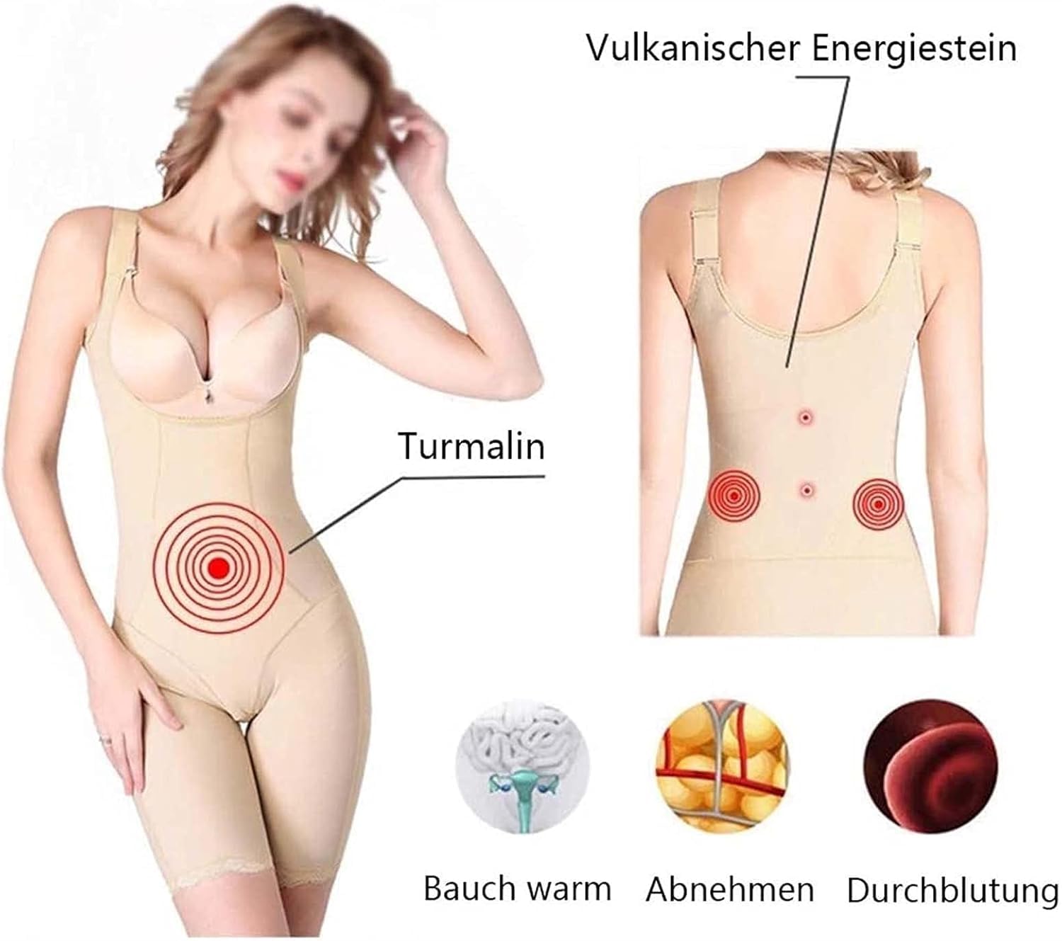 LYGBAOFUL Damskie body z odkrytym biustem – Bezszwowe body modelują z wyszczuplającymi udami i ujędrniającym brzuch
