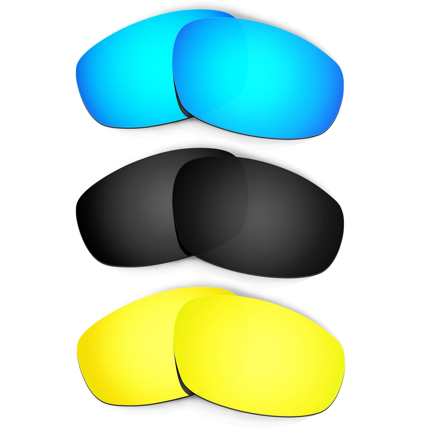 Lentes de repuesto para Oakley Split Jacket en azul negro y oro 24k 8