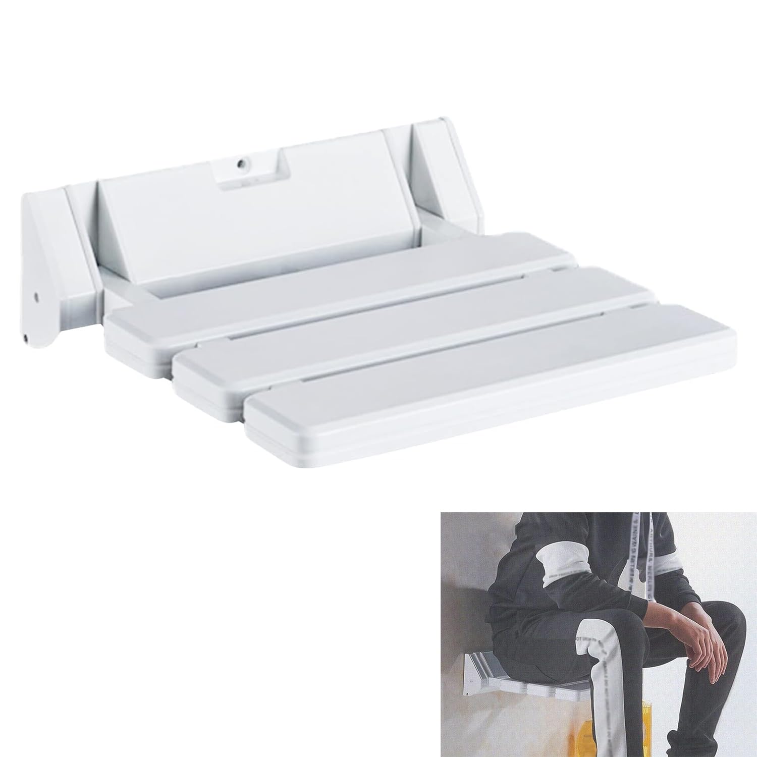 Sponsored Ad – Foloose Folding Shower Seat Wall Mounted Folding Shower Seat 130KG Bearing Weight Non-slip Folding Shower Seat Suitable for Elderly Pregnant Women and Patients