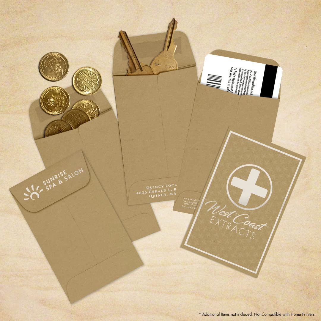 1 pièce de monnaie enveloppes 2 1/4 x 3 1/2 en 57.15 x 88.9 mm Grocery Bag Brown