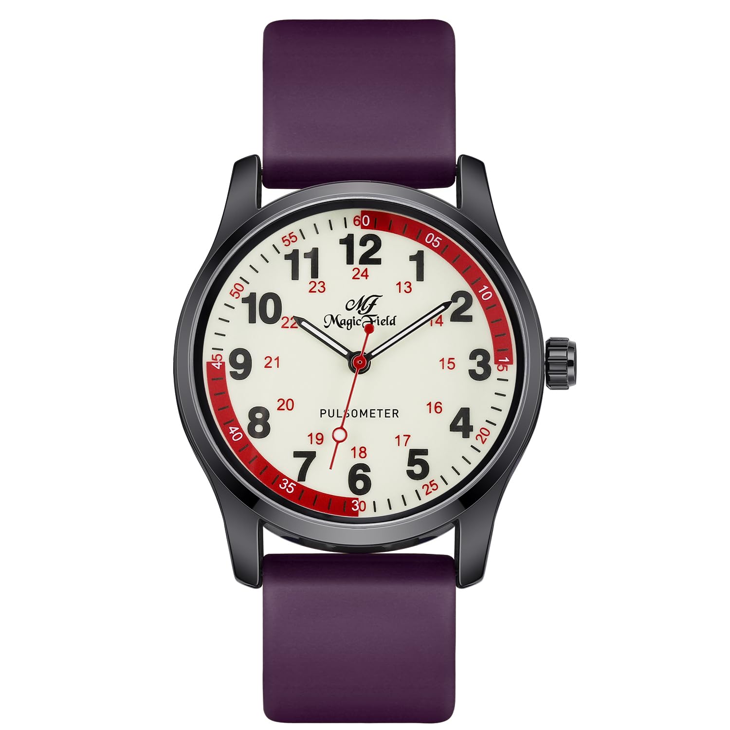 SIBOSUN Nurse Watch for Nurse Doctors Medical Professionals Students Men Women Unisex Easy to Read Dial Second Hand Watch for Nurses Water Resistant Silicone Band