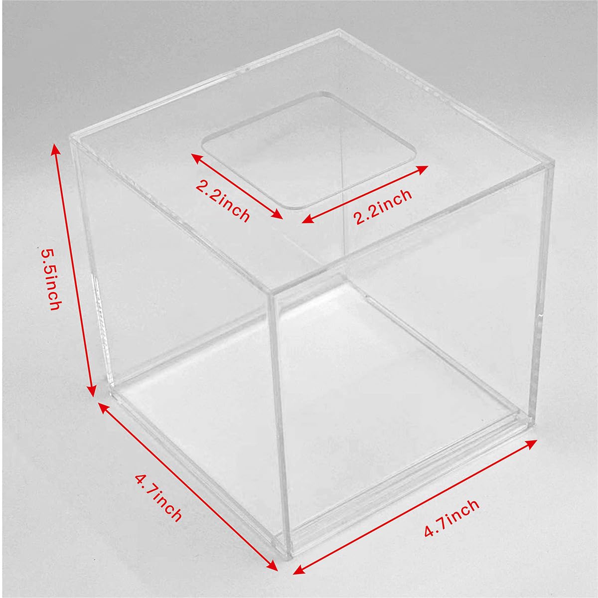 Beiyier 2 Pack Clear Acrylic Square Tissue Box - 4.7x4.7x5.5'' Napkin Organizer, Suitable for Bathroom, Bedroom, Dressing Table, Countertop, Dining Table