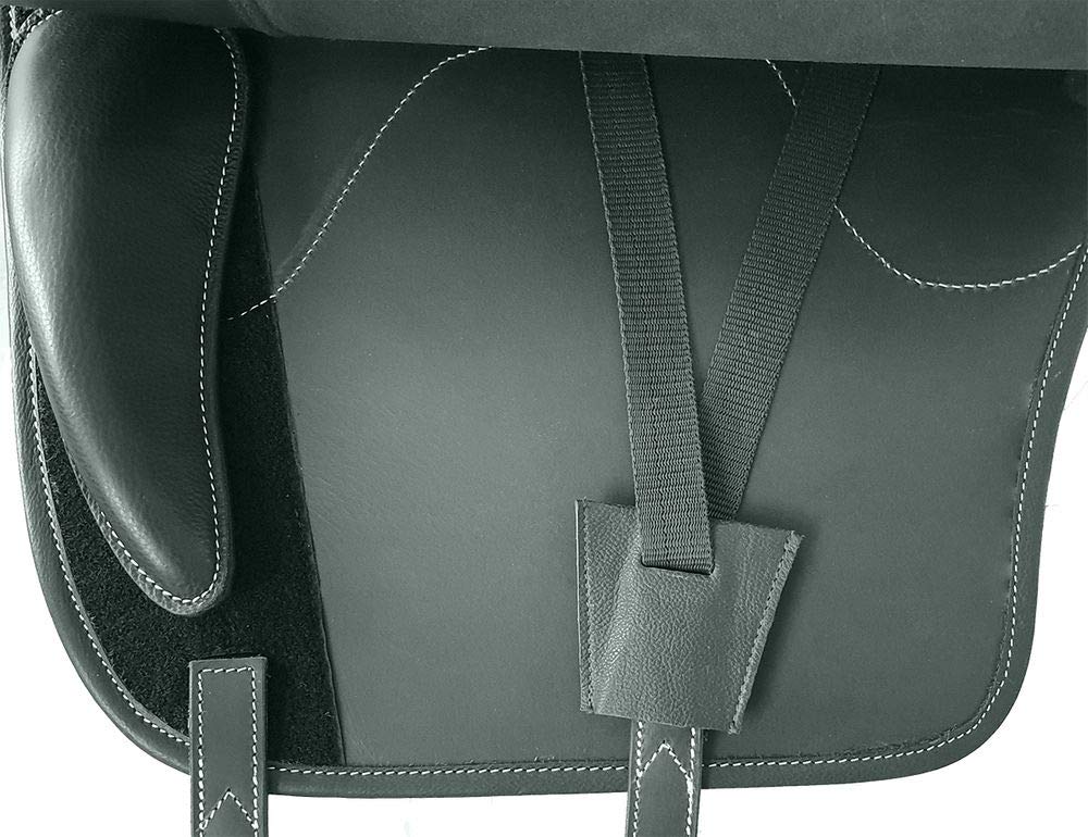 A&M Reitsport Baumloser spanischer Sattel Catalana schwarz, mit weißen Nähten, Größe:32cm