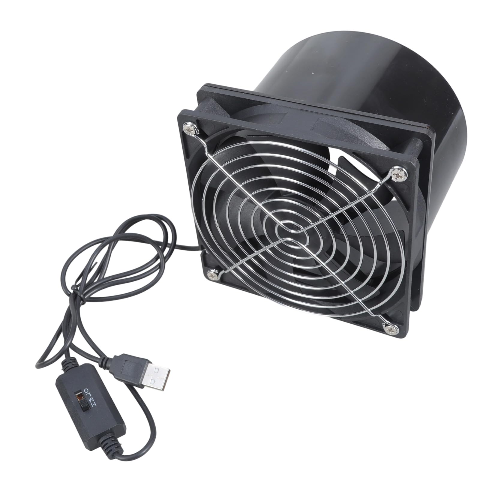 120mm Diameter USB 3 Speed Exhaust Blower with Removable Grill 1500RPM Motor for Greenhouse Bathroom Air Circulations USB Powered Bathroom Exhaust Fan