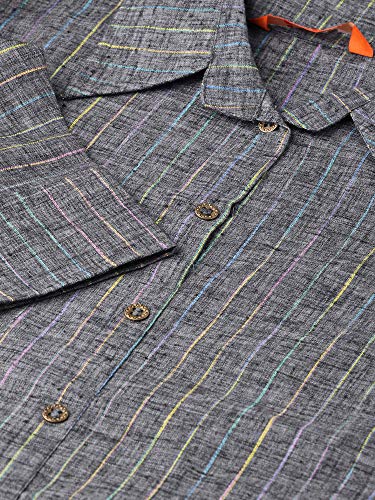 Image of INDO ERA Women's Cotton Striped Straight Kurta(IE26KT3GR1491)