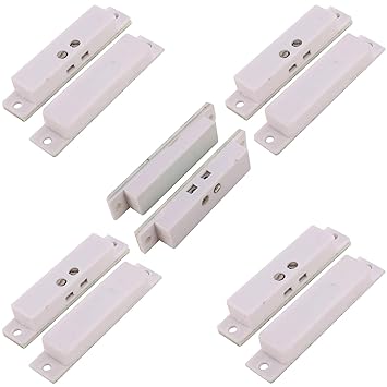 UHPPOTE NC Wired Magnetic Alarm Window Door Contact Sensor Detector Reed Switch White (Pack of 5)