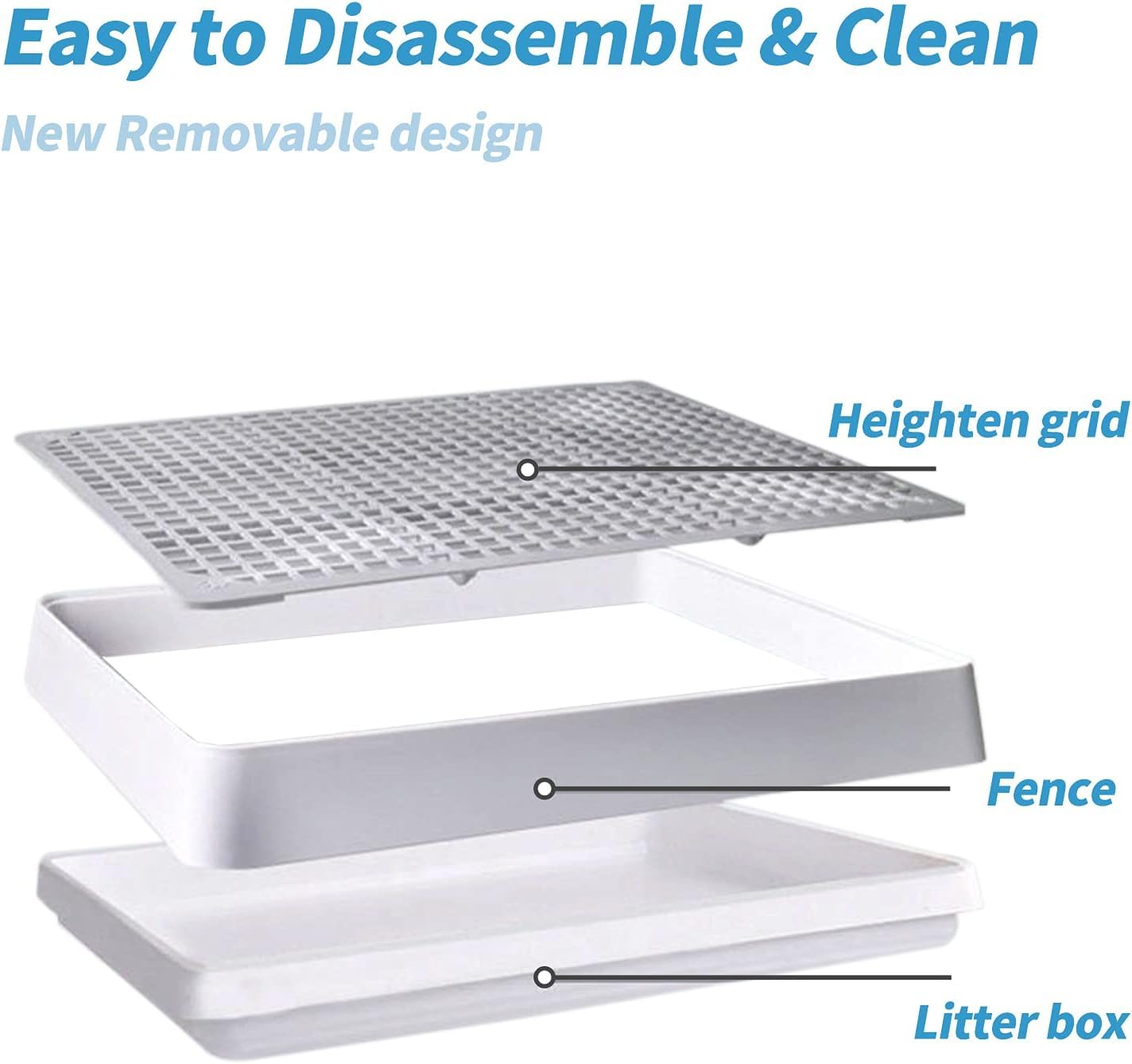 PODOO Rabbit Litter Box – Training Potty Tray for Guinea Pig & Small Pets · Spacious Grid Pan with Low Entrance, Easy-Clean & Odor-Resistant—Helps Keep a Clean Cage and Reduce Mess - image 6