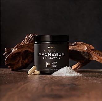 Triple Sleep Magnesium L-Threonate w. Apigenin, Theanine & Magtein Magnesium L Threonate - High Absorption Magnesium Supplement Capsules for Men and Women Magnesium Powder Pills
