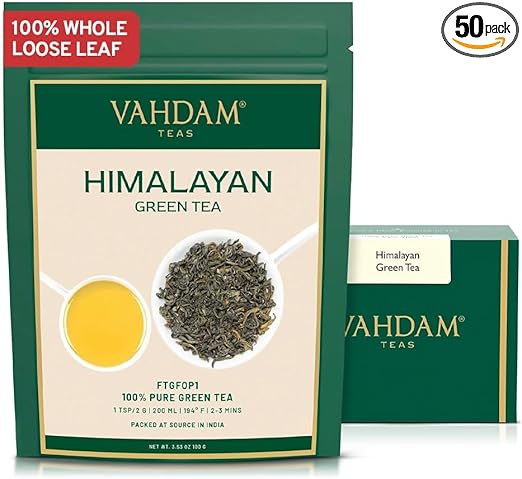 VAHDAM Hojas de Té Verde del Himalaya