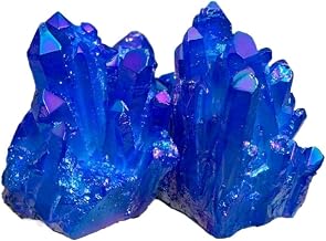 1pc 160-250g Bohemian Irregular Royal Blue Halo Quartz Cluster with Titanium Coating and Iridescence
