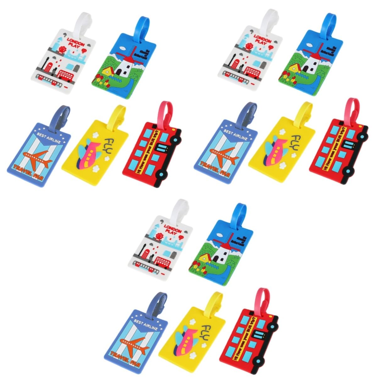 VALICLUD 15pezzi Etichette Pvc Per Bagaglio Targhette Identificative Per Valigie Borse Cartellini Per e Indirizzo Per e Trasporti