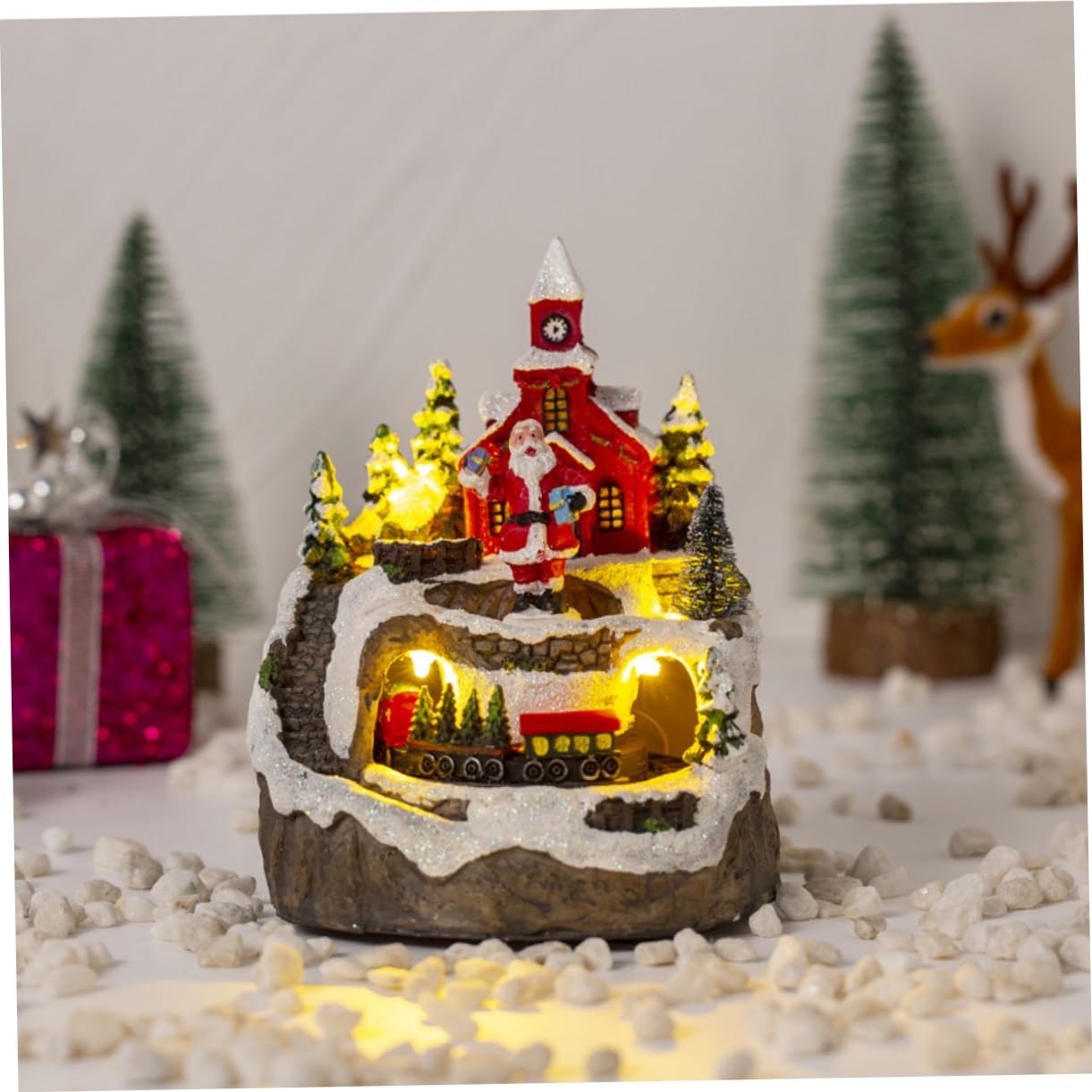 Cabilock 3 Piezas De Adornos Navideños para Casa De Música Adornos Navideños Transparentes De Alambre De Navidad Luces Navideñas Decoración Navideña para Mesa De Vacaciones Casa De