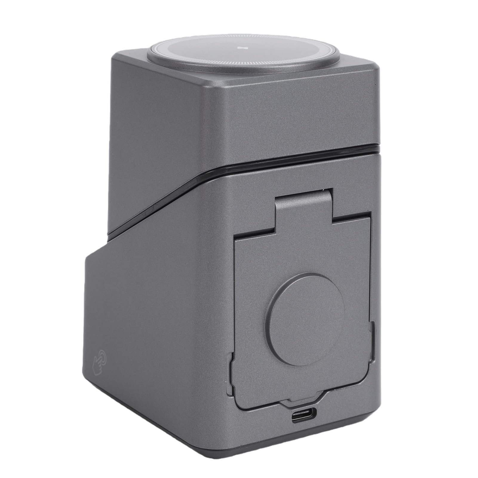 Fabater Stazione di Ricarica Wireless 4 in 1 per Telefono, Smartwatch, Auricolari, Supporto Magnetico per Caricabatterie con Rotazione di 180 Gradi e Display Orologio