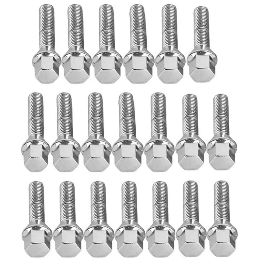 Śruby do Kół dla VW, dla Mercedesa Benz, 20 szt. śrub M14x1,5 z przedłużoną piastą koła, 17mm, sześciokąt, 28mm / 35mm / 40mm / 45mm, gwint